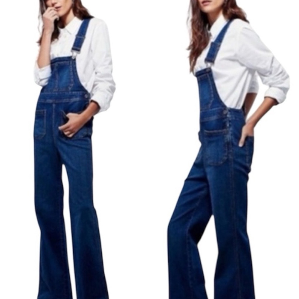 RARE! Free People Teague Blue Denim Overall Size 29
